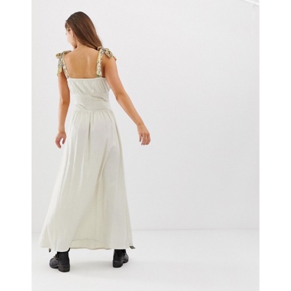 Free People Linen Blend Maxi Dress Ecru - Picture 5 of 9